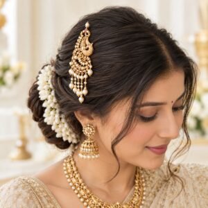 Floral Pearl Drop Kalingi Hairpiece